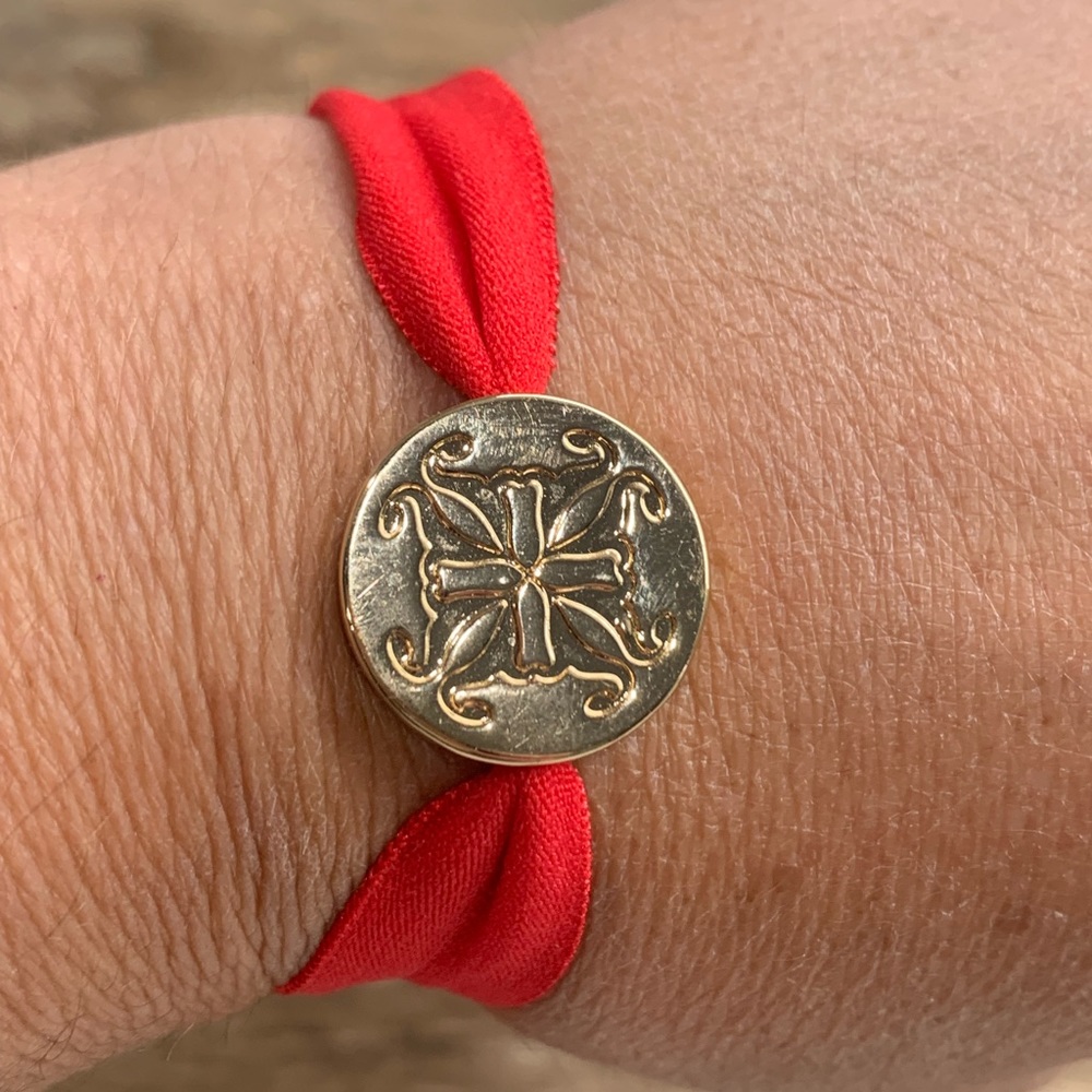 Rustic Cuff Red Hair Tie